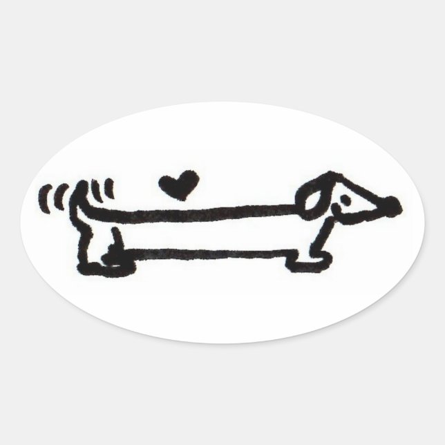 Dachshund Love Sticker (Front)