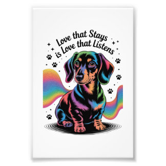 Dachshund Love That Stays Is Love That Listens Photo Print