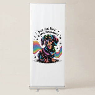 Dachshund Love That Stays Is Love That Listens Retractable Banner