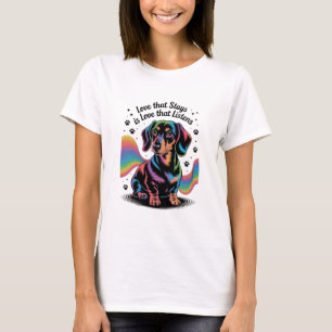 Dachshund Love That Stays Is Love That Listens T-Shirt