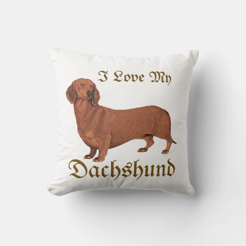 Dachshund Love Throw Pillow