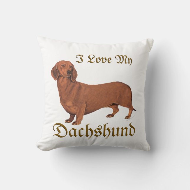Dachshund Love Throw Pillow (Front)