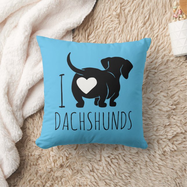 Dachshund Love Throw Pillow (Blanket)
