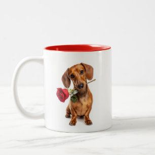 Dachshund Love Two-Tone Coffee Mug