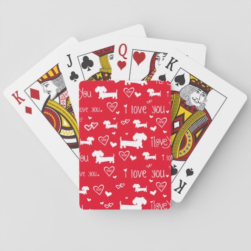 Dachshund Love Valentines Deck of Playing Cards