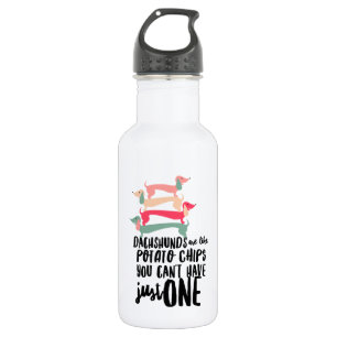 Dachshund Love Water Bottle (18 oz), White
