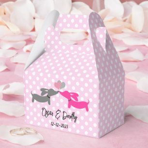 Dachshund Love Wedding Kiss Personalize  Favor Boxes