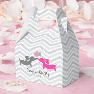 Dachshund Love Wedding Personalized Favor Boxes 
