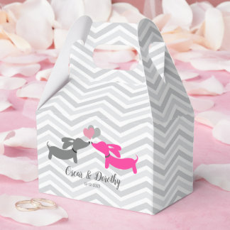 Dachshund Love Wedding Personalized Favor Boxes