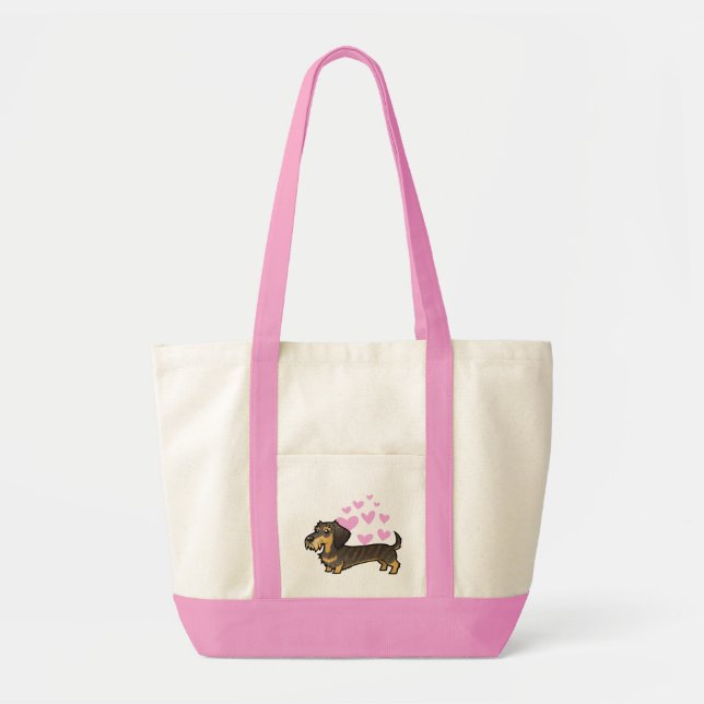 Dachshund Love (wirehair) Tote Bag (Front)