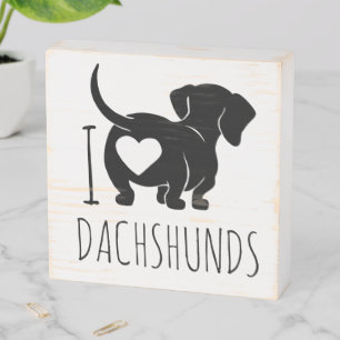 Dachshund Love Wood Box Sign