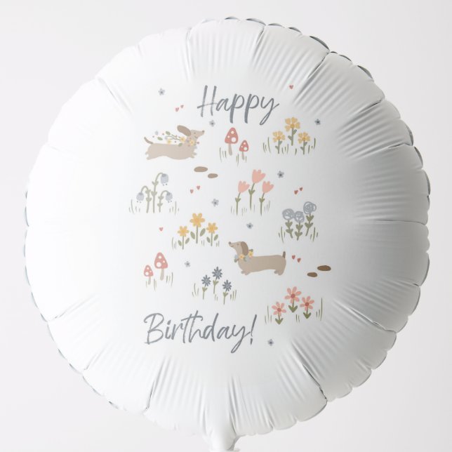 Dachshund Lover Birthday Party Dog Puppy Balloon (Front)