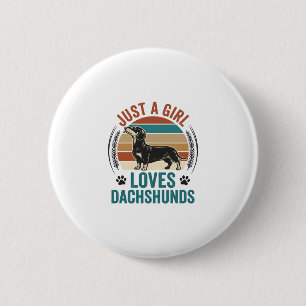 Dachshund Lover Shirt Vintage Sunset Dog Graphic_1 Button