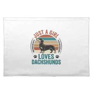 Dachshund Lover Shirt Vintage Sunset Dog Graphic_1 Cloth Placemat