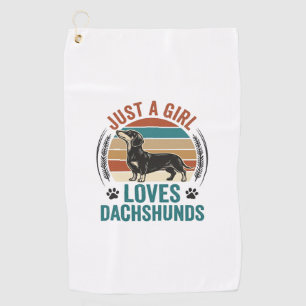 Dachshund Lover Shirt Vintage Sunset Dog Graphic_1 Golf Towel