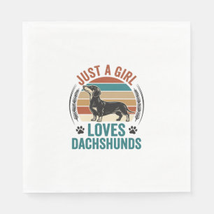 Dachshund Lover Shirt Vintage Sunset Dog Graphic_1 Napkins