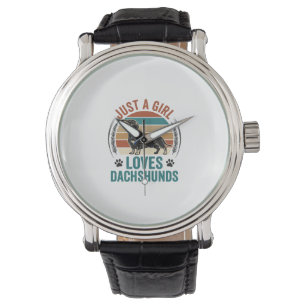 Dachshund Lover Shirt Vintage Sunset Dog Graphic_1 Watch
