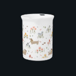 Dachshund Lover Weiner Dog Sausage Dog Wildflower Beverage Pitcher<br><div class="desc">Dachshund Lover Weiner Dog Sausage Dog Wildflower beverage pitcher illustrated by international designer, Kathrin Legg</div>