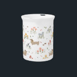 Dachshund Lover Weiner Dog Sausage Dog Wildflower Beverage Pitcher<br><div class="desc">Dachshund Lover Weiner Dog Sausage Dog Wildflower beverage pitcher illustrated by international designer, Kathrin Legg</div>