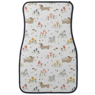 Dachshund Lover Weiner Dog Sausage Dog Wildflower Car Floor Mat
