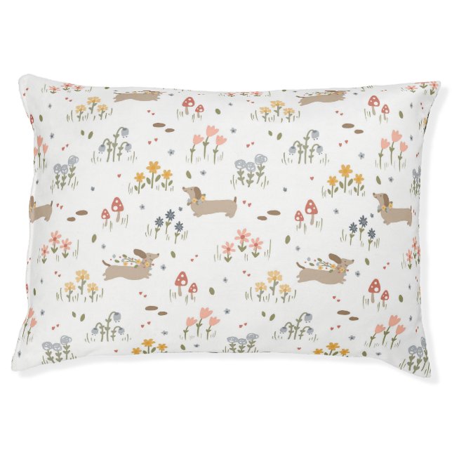 Dachshund Lover Weiner Dog Sausage Dog Wildflower Pet Bed (Front)