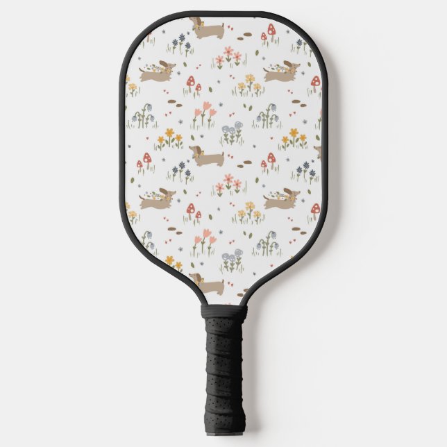 Dachshund Lover Weiner Dog Sausage Dog Wildflower Pickleball Paddle (Front)