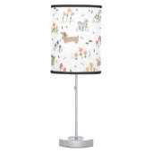 Dachshund Lover Weiner Dog Sausage Dog Wildflower Table Lamp (Front)