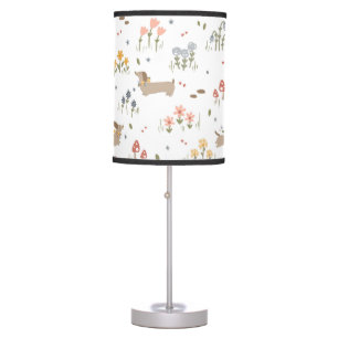 Dachshund Lover Weiner Dog Sausage Dog Wildflower Table Lamp