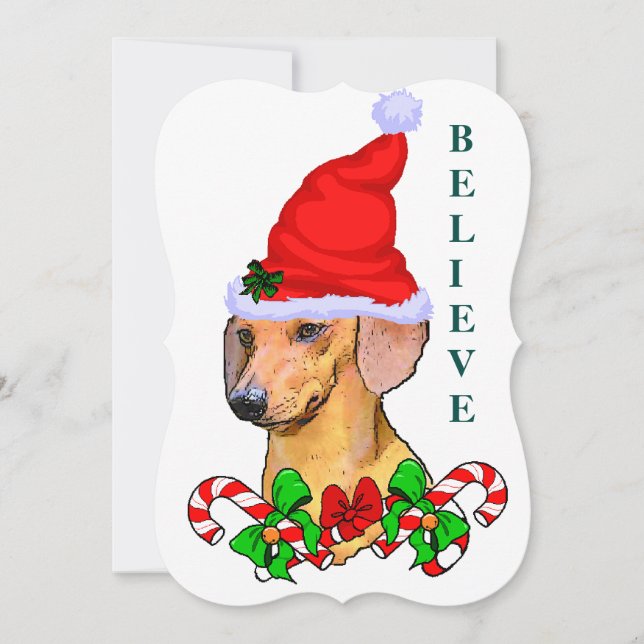 Dachshund Lovers  Christmas Holiday Card (Front)