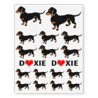 Dachshund Silhouettes and Cute Cartoon Dogs Temporary ...