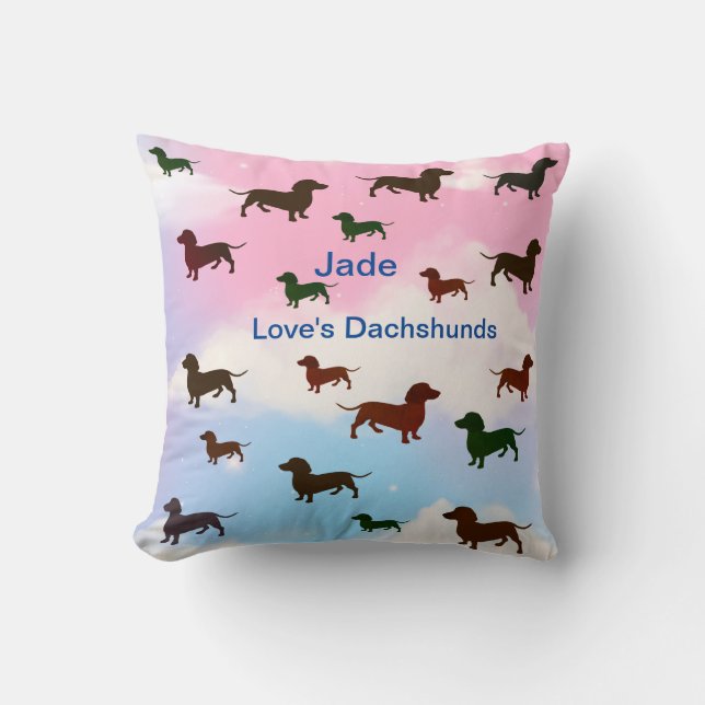 Dachshund Lover's Throw Pillow (Front)