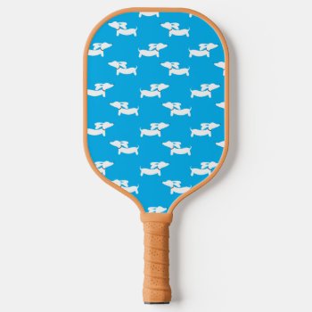 Dachshund Loving Pickleball Gift Blue    Pickleball Paddle by Smoothe1 at Zazzle