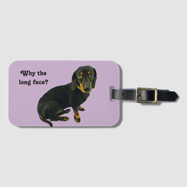 Dachshund luggage tag (Front Horizontal)