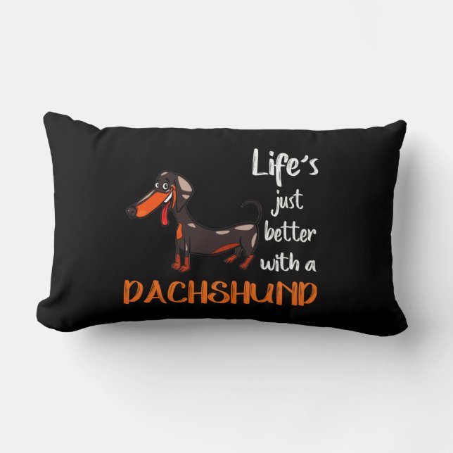 Dachshund Lumbar Pillow (Front)