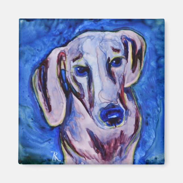 Dachshund Magnet - "Lavender Doxie" (Front)