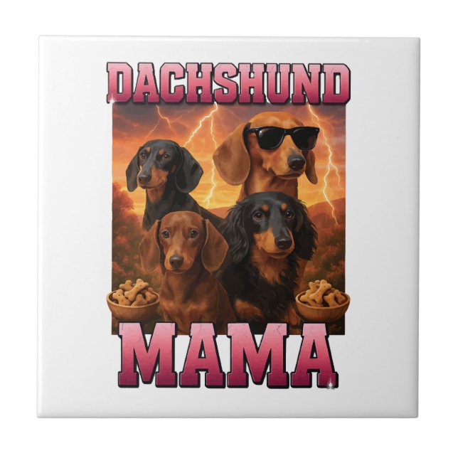 Dachshund Mama Ceramic Tile (Front)