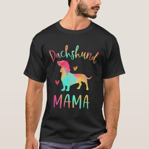 Dachshund Mama Colorful Doxie Dog Mom T_Shirt