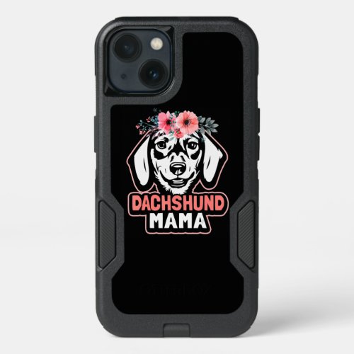 Dachshund Mama Dog Mom Flower Weiner Dog Cute iPhone 13 Case