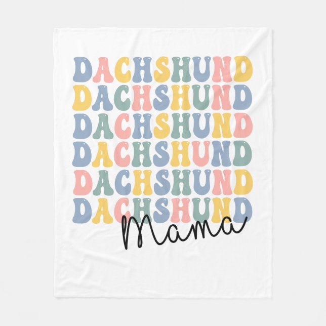 Dachshund Mama Fleece Blanket (Front)