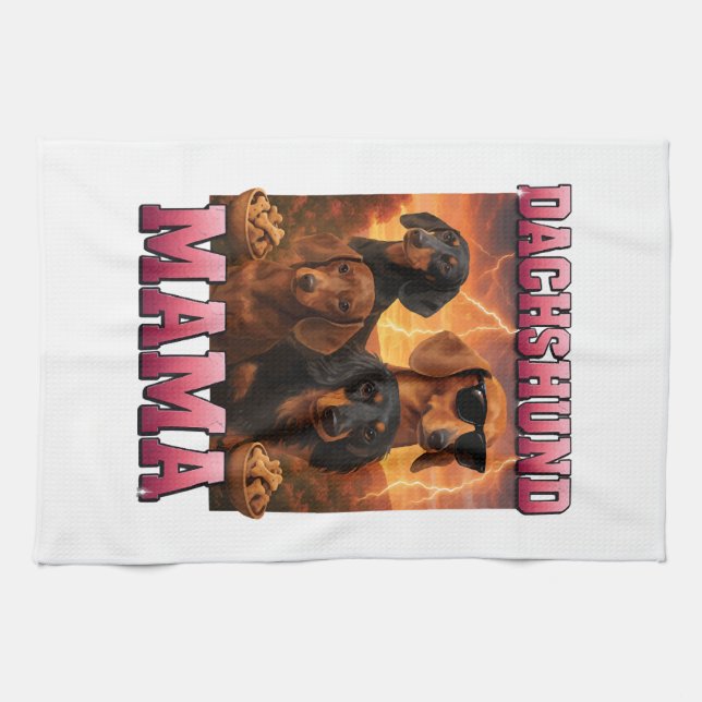 Dachshund Mama Kitchen Towel (Horizontal)