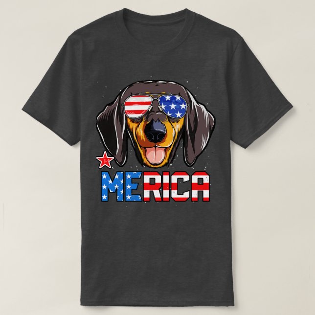 Dachshund Merica 4th of July T  Kids Boys Dog Pupp T-Shirt (Design Front)