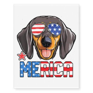Dachshund Merica 4Th Of July T Kids Boys Dog Pupp Temporary Tattoos