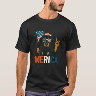 Dachshund Merica American Flag 4th Of July Dog Lov T-Shirt