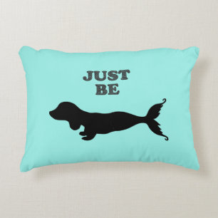 Dachshund Mermaid Silhouette Throw Pillow