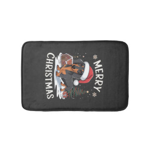 Dachshund Merry Christmas Classic T-Shirt Bath Mat