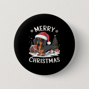 Dachshund Merry Christmas Classic T-Shirt Button