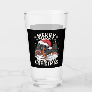 Dachshund Merry Christmas Classic T-Shirt Glass