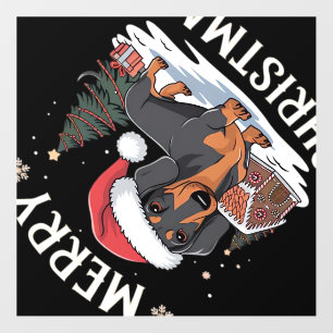 Dachshund Merry Christmas Classic T-Shirt Wall Decal