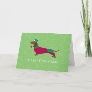Dachshund - Merry Christmas Design Holiday Card