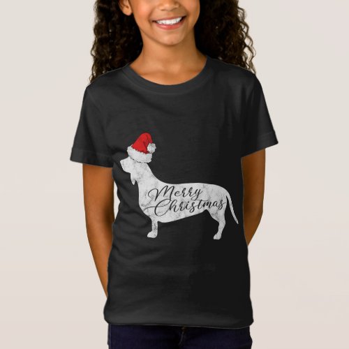 Dachshund Merry Christmas T_Shirt I Doxie Santa Si